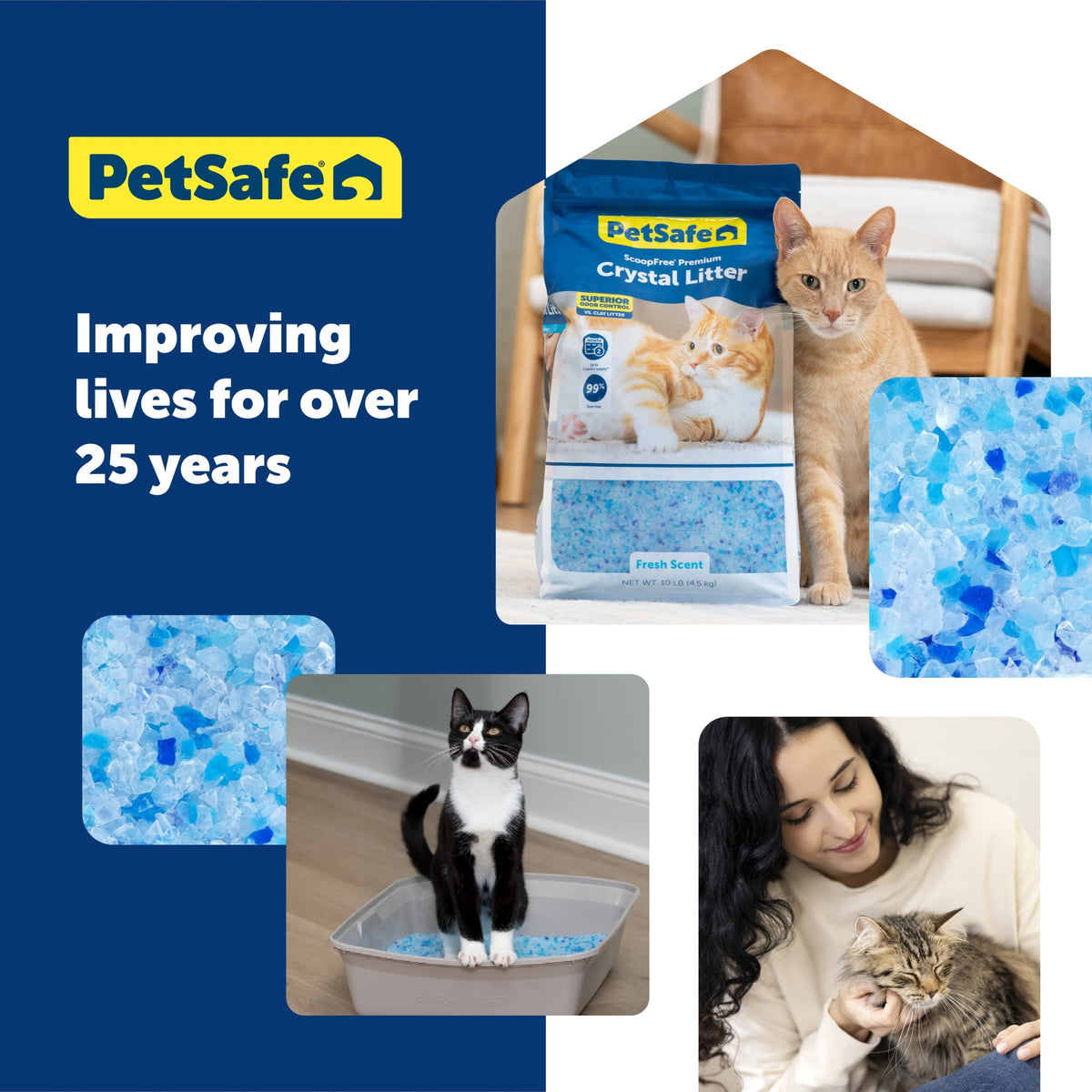 PetSafe ScoopFree Premium Crystal Litter, Fresh Scent, 20-lb Bag, Blue