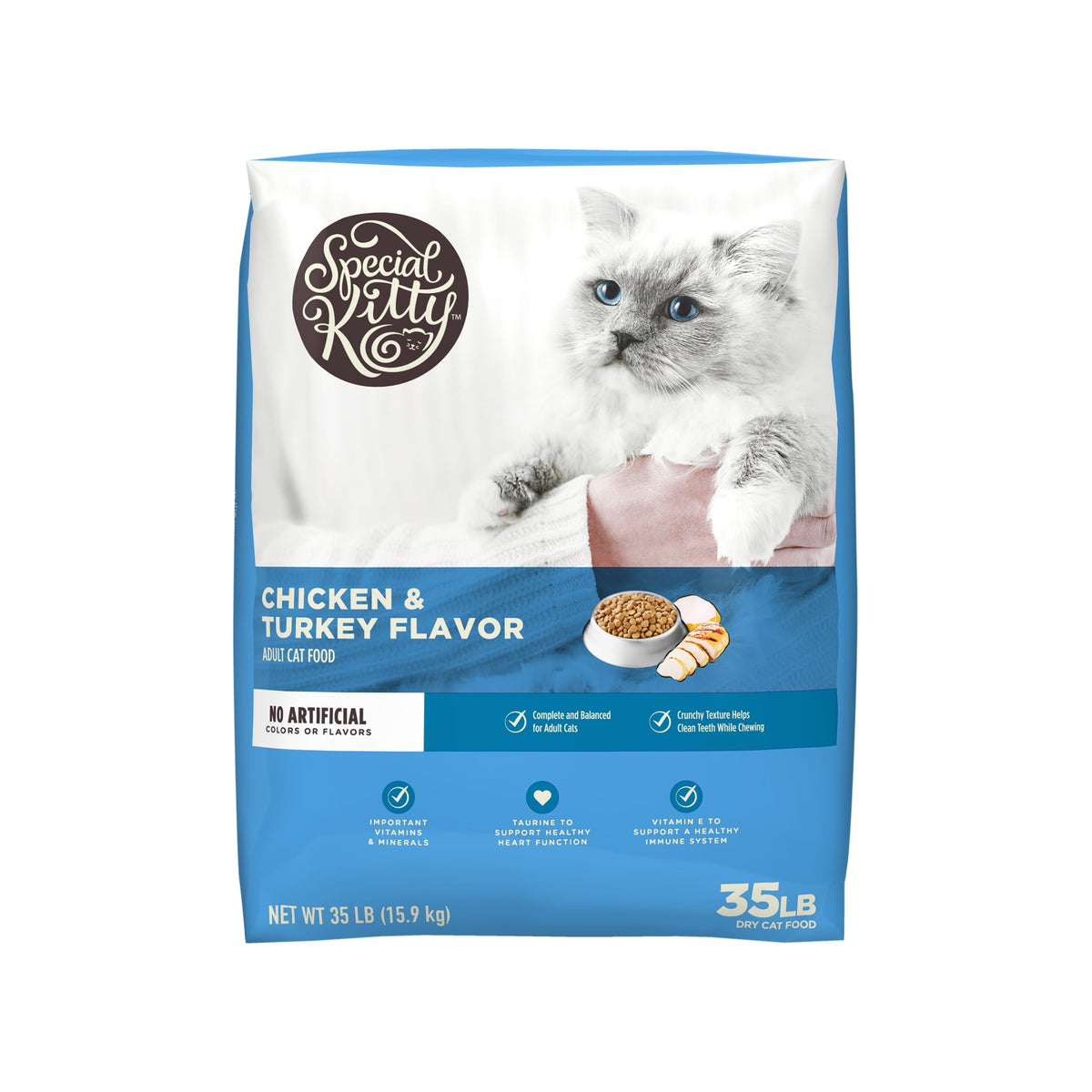 Special Kitty Complete Nutrition Chicken & Turkey Flavor Dry Cat Food, 35 lb Bag