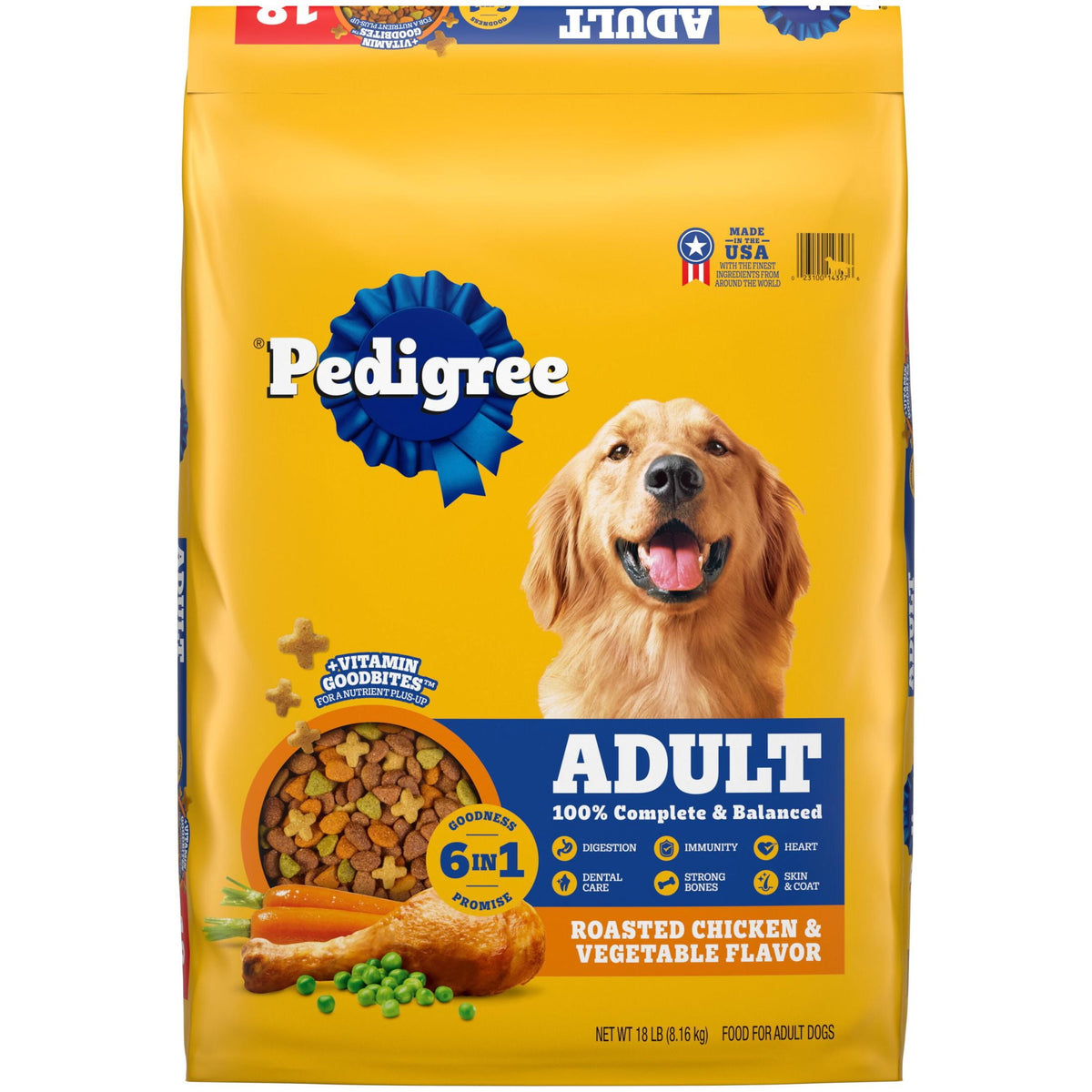 Pedigree Complete Nutrition Adult Dry Dog Food, Roasted Chicken & Vegetable Flavor, BONUS SIZE 44 lb. Bag