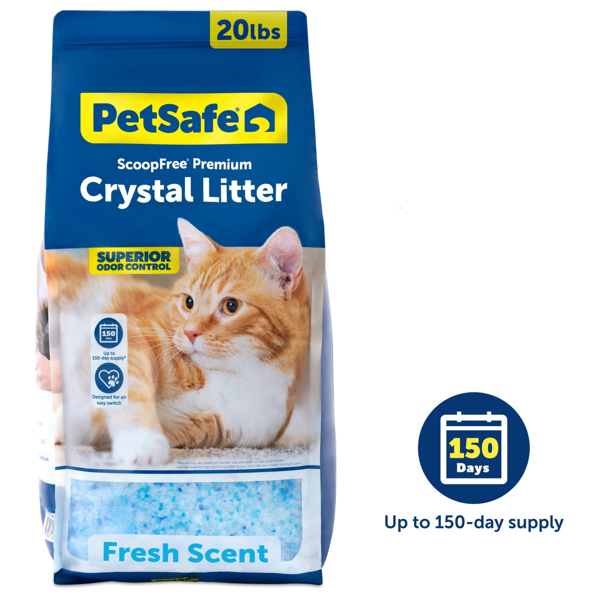PetSafe ScoopFree Premium Crystal Litter, Fresh Scent, 20-lb Bag, Blue