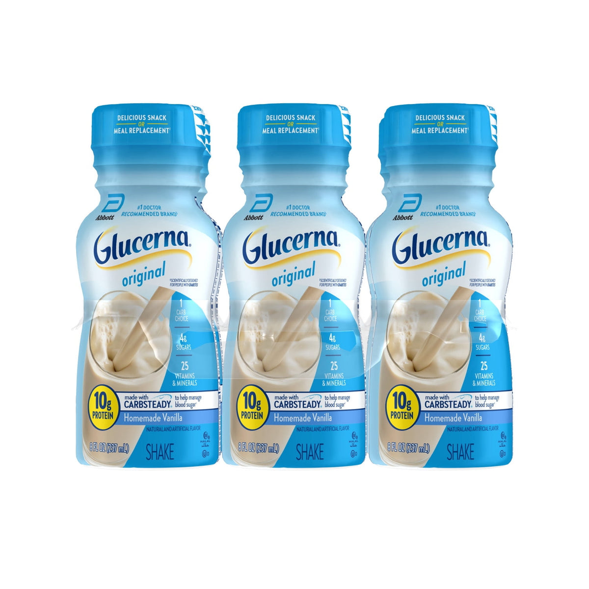 Glucerna Original Diabetic Protein Shake, Homemade Vanilla, 8 fl oz Bottle, 24 Count
