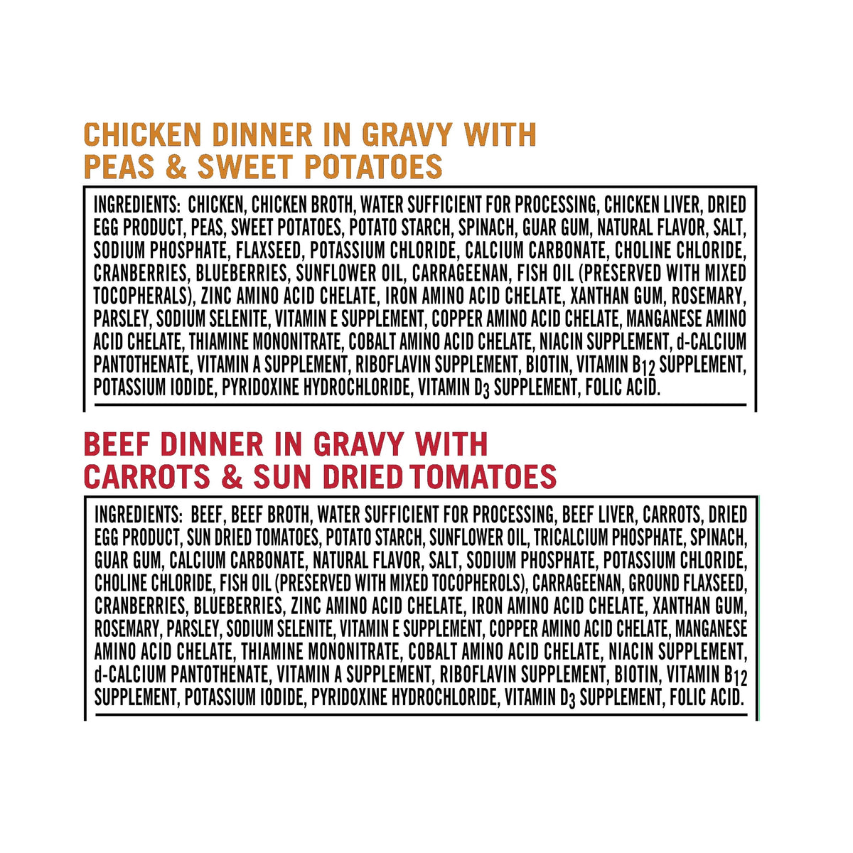 (3 pack) Pure Balance Grain Free Chicken Dinner in Gravy & Beef Dinner in Gravy Wet Dog Food Variety Pack, 3.5 oz, 12 Pack
