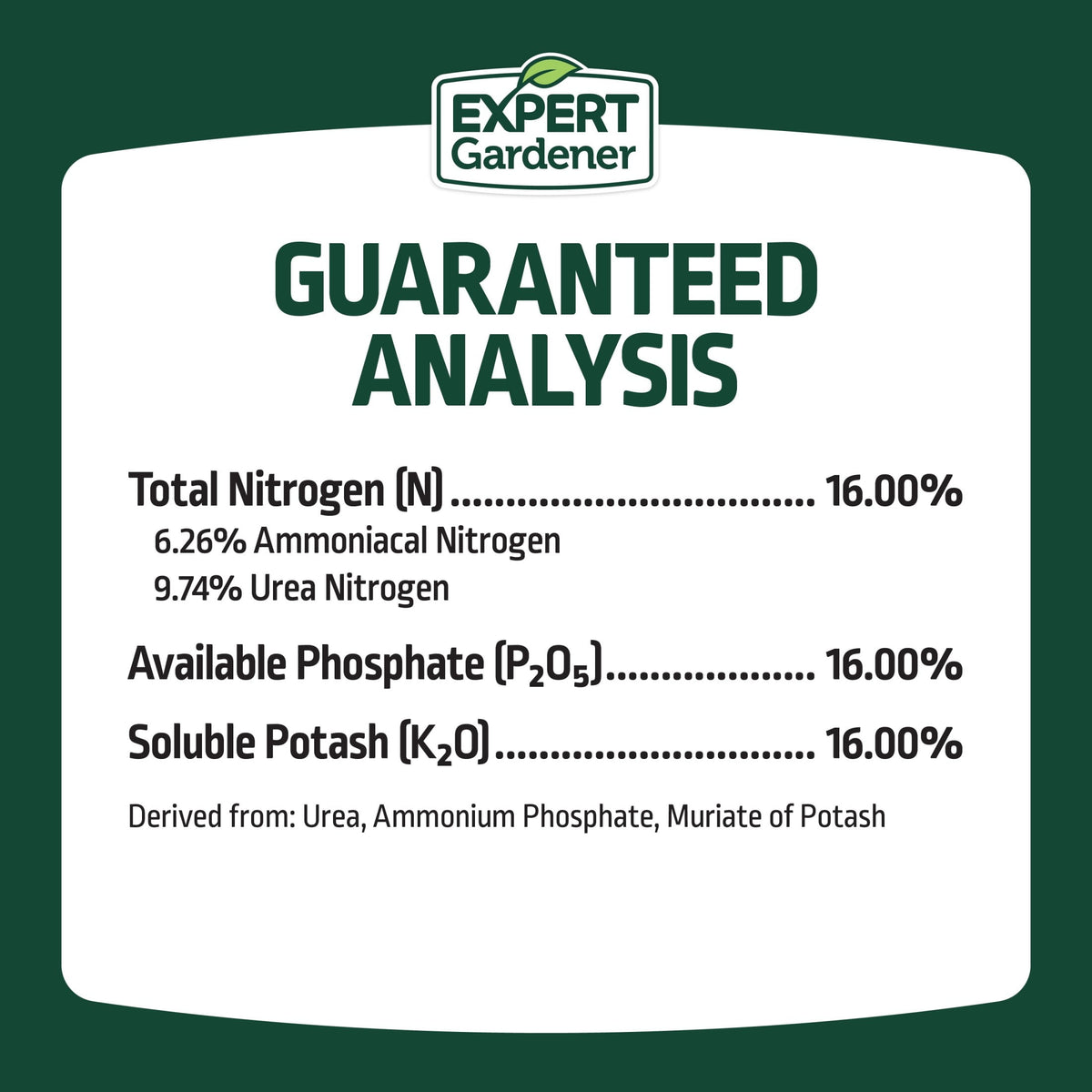 Expert Gardener All Purpose Plant Food Fertilizer, 16-16-16, 20 lb