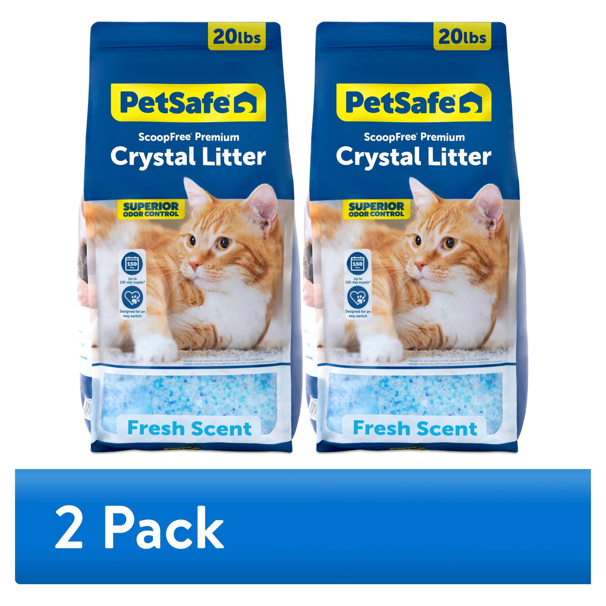 PetSafe ScoopFree Premium Crystal Litter, Fresh Scent, 20-lb Bag, Blue