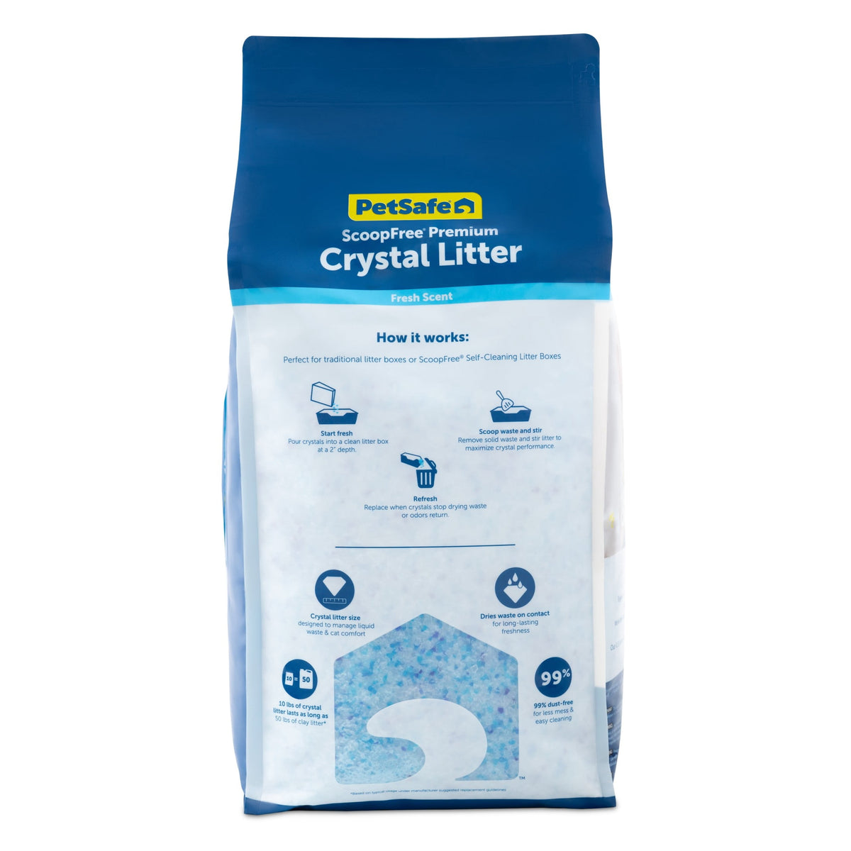 PetSafe ScoopFree Premium Crystal Litter, Fresh Scent, 20-lb Bag, Blue