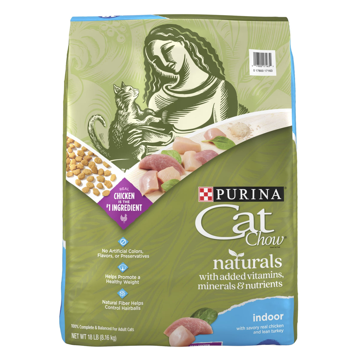 (2 pack) Purina Cat Chow Naturals, Indoor Dry Cat Food, Chicken & Turkey, 18 lb Bag