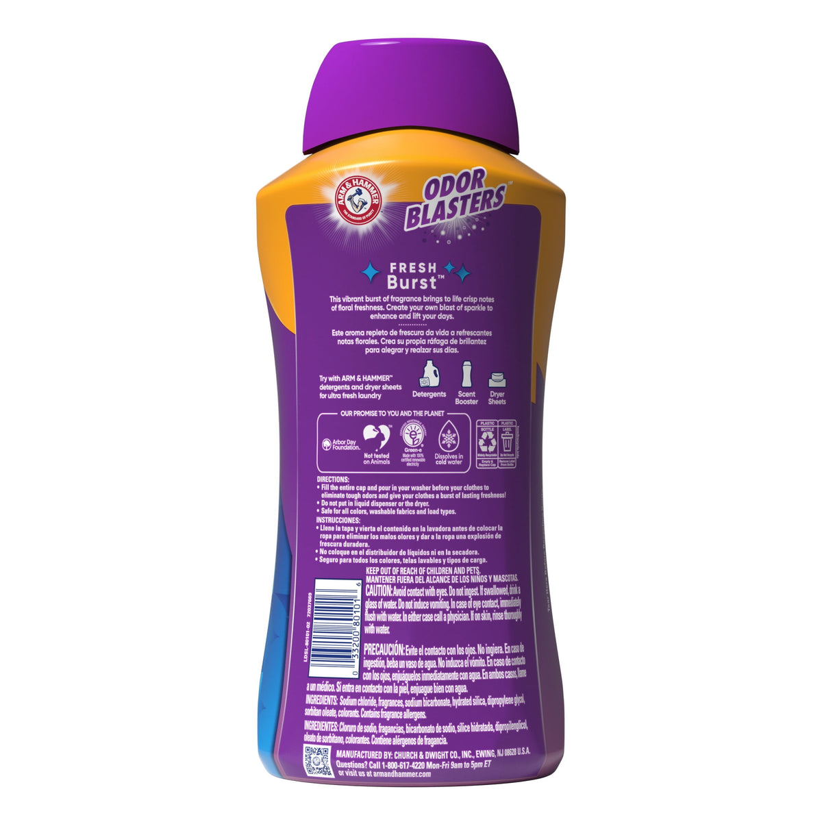 (4 pack) ARM & HAMMER Odor Blasters Laundry Scent Beads Alternative, Fresh Burst Scent, 45 Oz