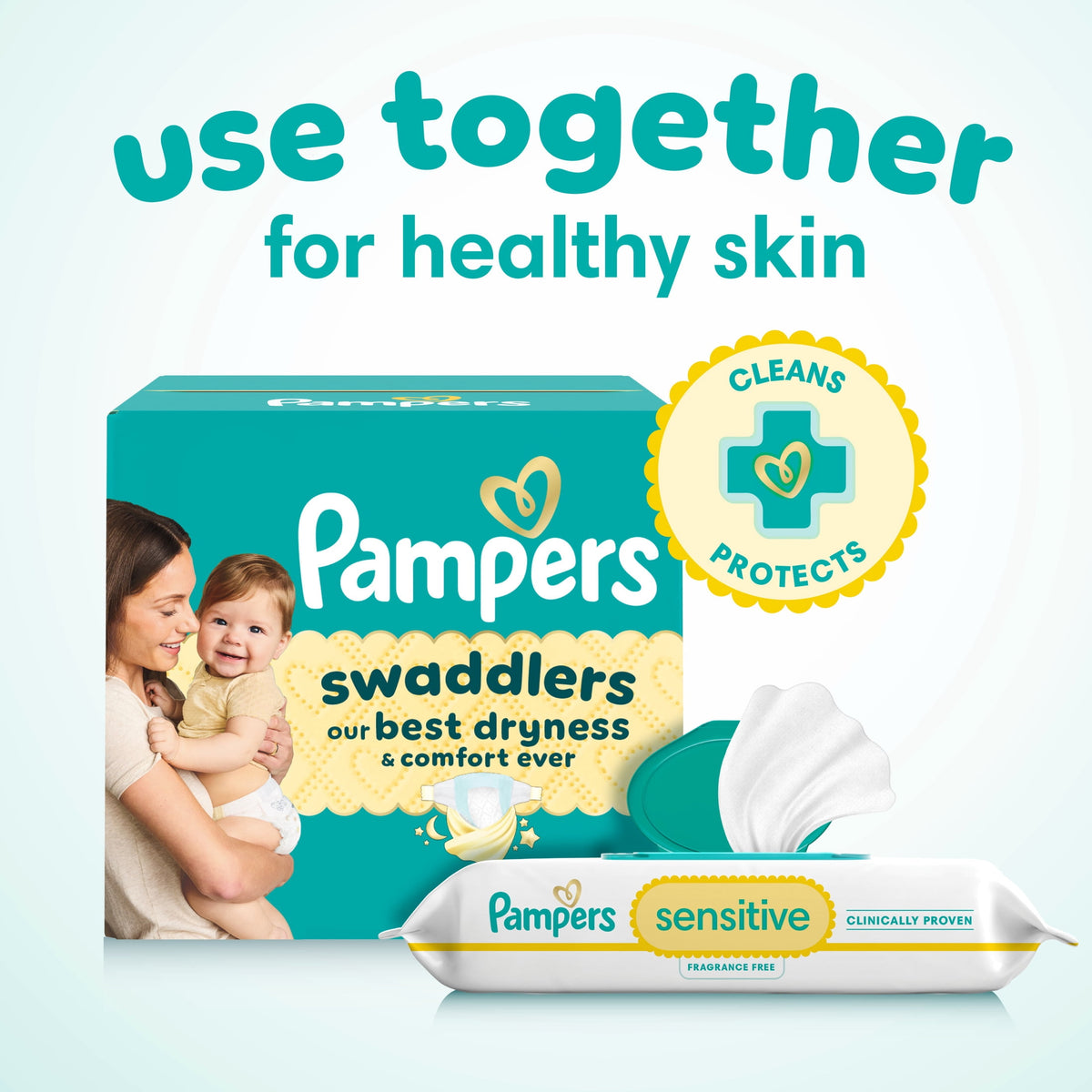 Pampers Sensitive Baby Wipes Unscented, 18-Pack, 1008 Total Count (Select for More Options)