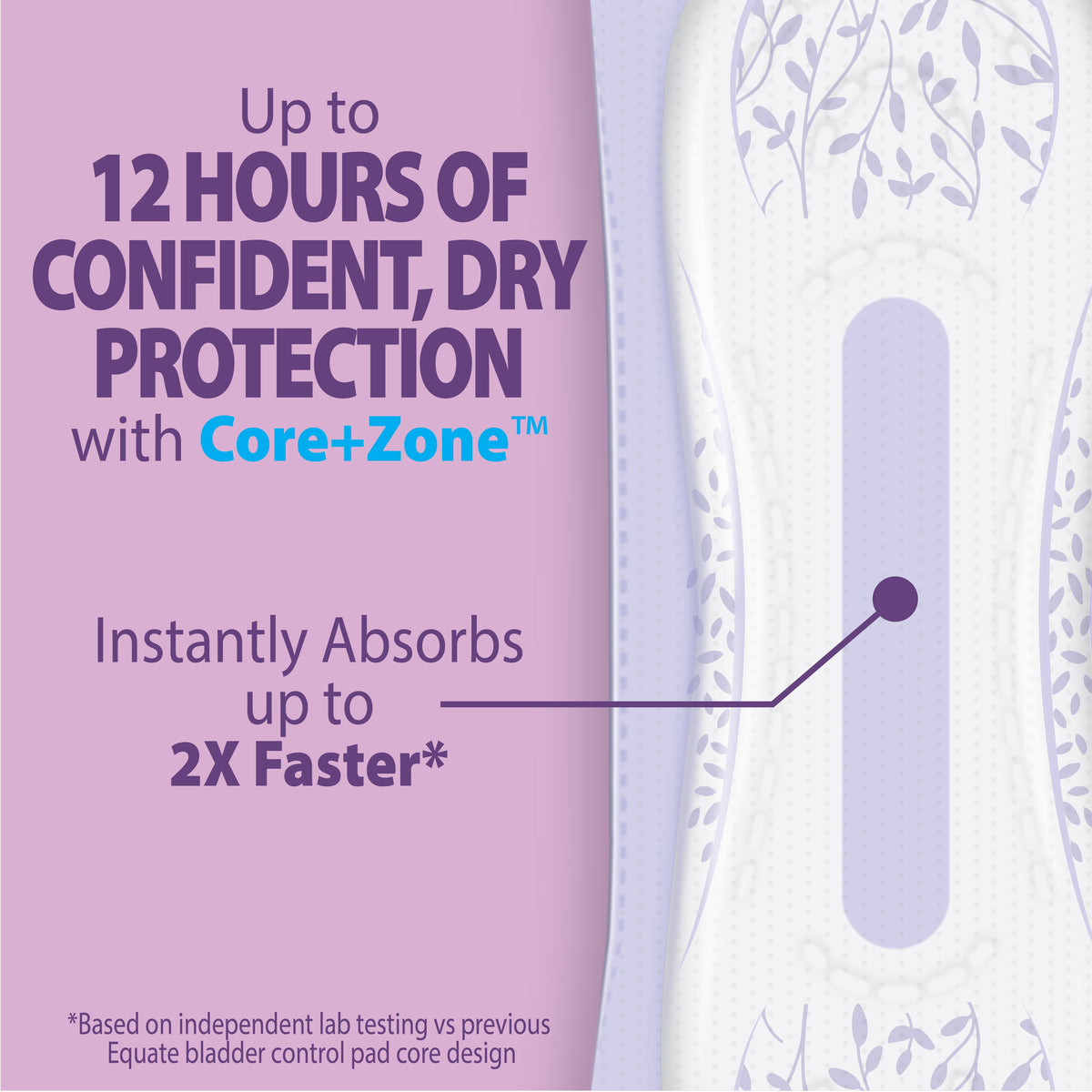 Equate Options Women's Incontinence Pads, Ultimate Absorbency, Unscented, Long Length (102 Count)