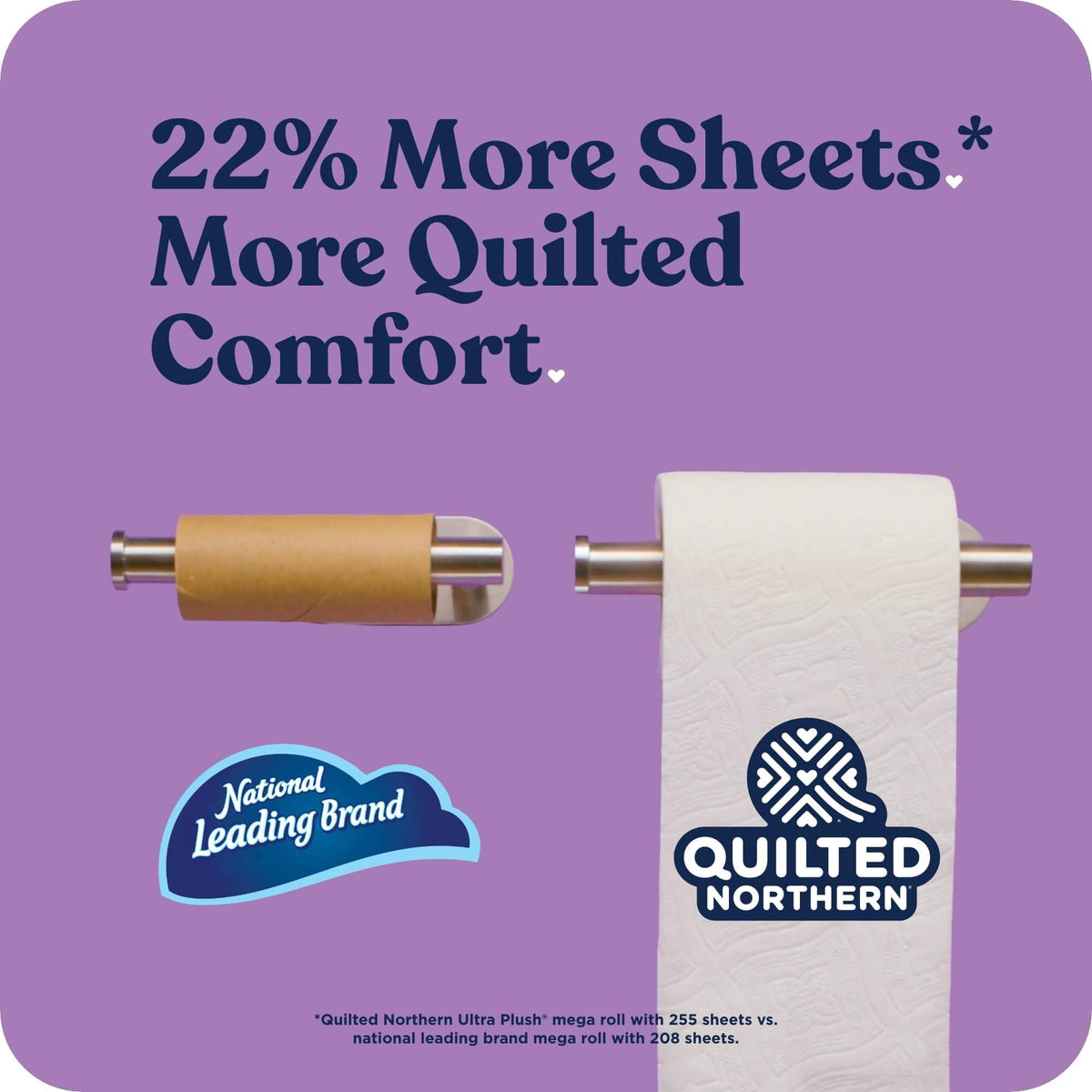 Quilted Northern Ultra Plush 3-Ply Toilet Paper, 30 Mega Rolls, 255 Sheets per Roll