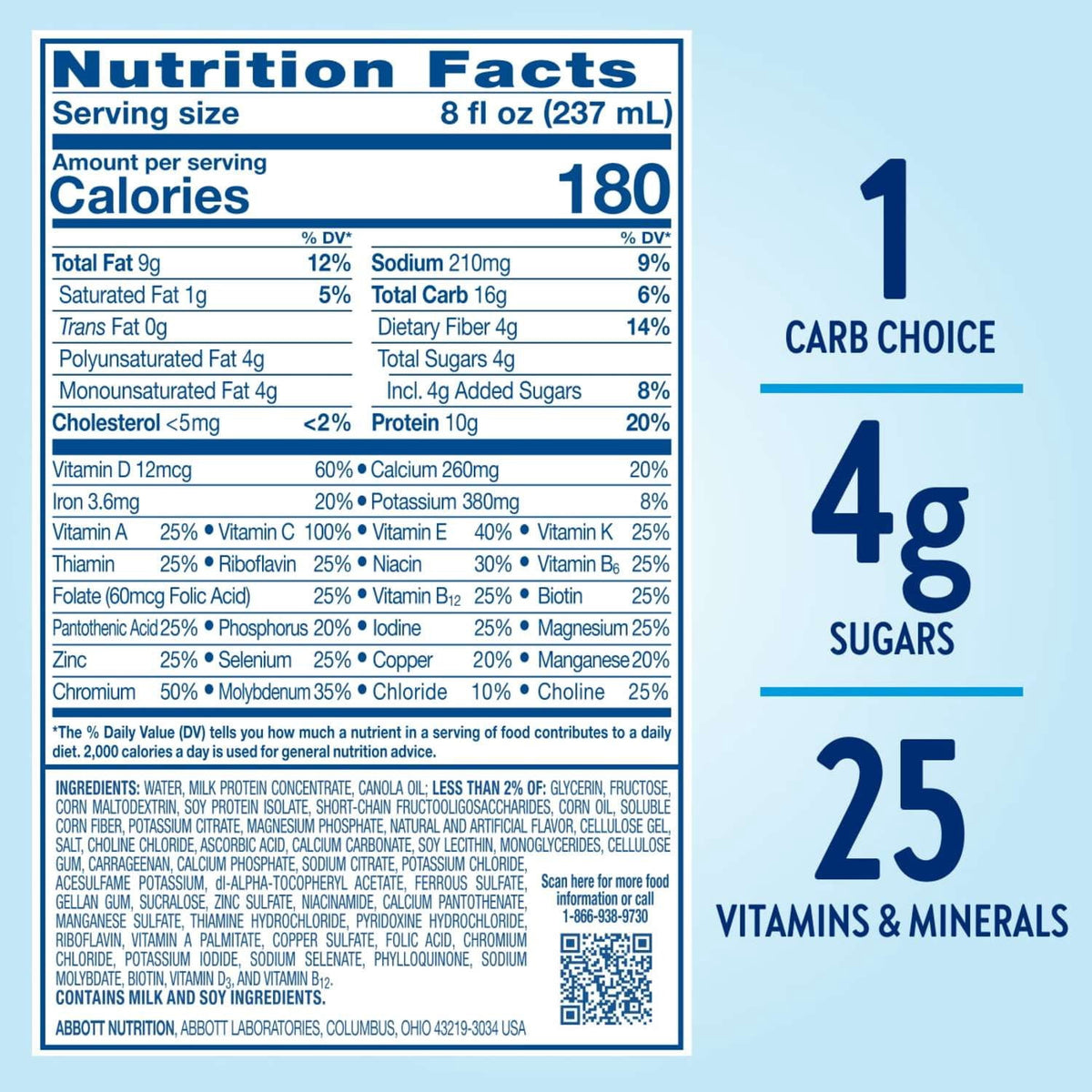 Glucerna Original Diabetic Protein Shake, Homemade Vanilla, 8 fl oz Bottle, 24 Count