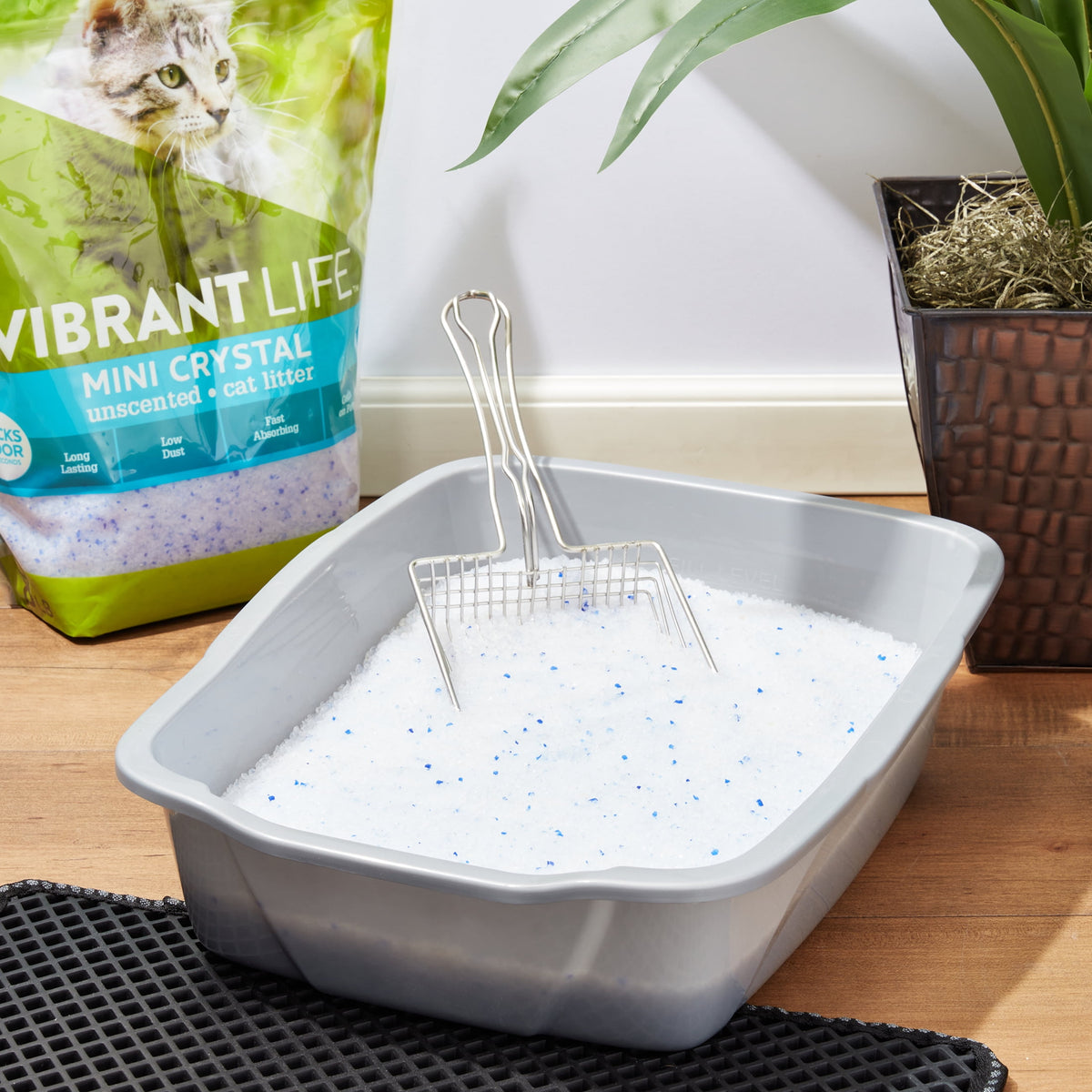 (4 pack) (4 pack) Vibrant Life Mini Crystal Cat Litter, Unscented, 8 lb Bag, 1 Count