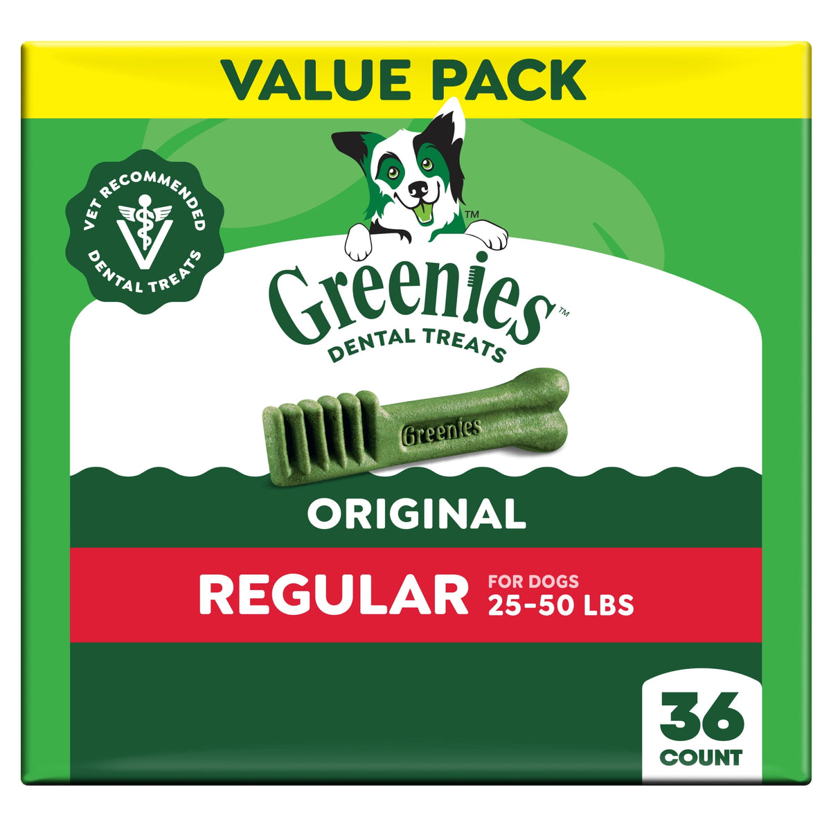 GREENIES Original Flavor Natural Dental Treat Chews for Medium-Sized Adult Dogs, 54 oz. Pack