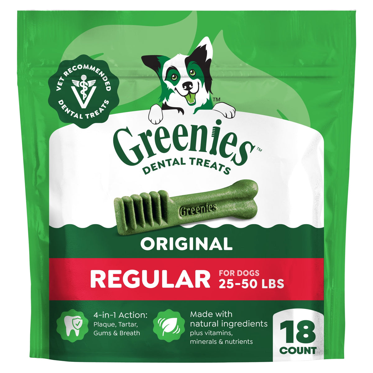 GREENIES Original Flavor Natural Dental Treat Chews for Medium-Sized Adult Dogs, 54 oz. Pack
