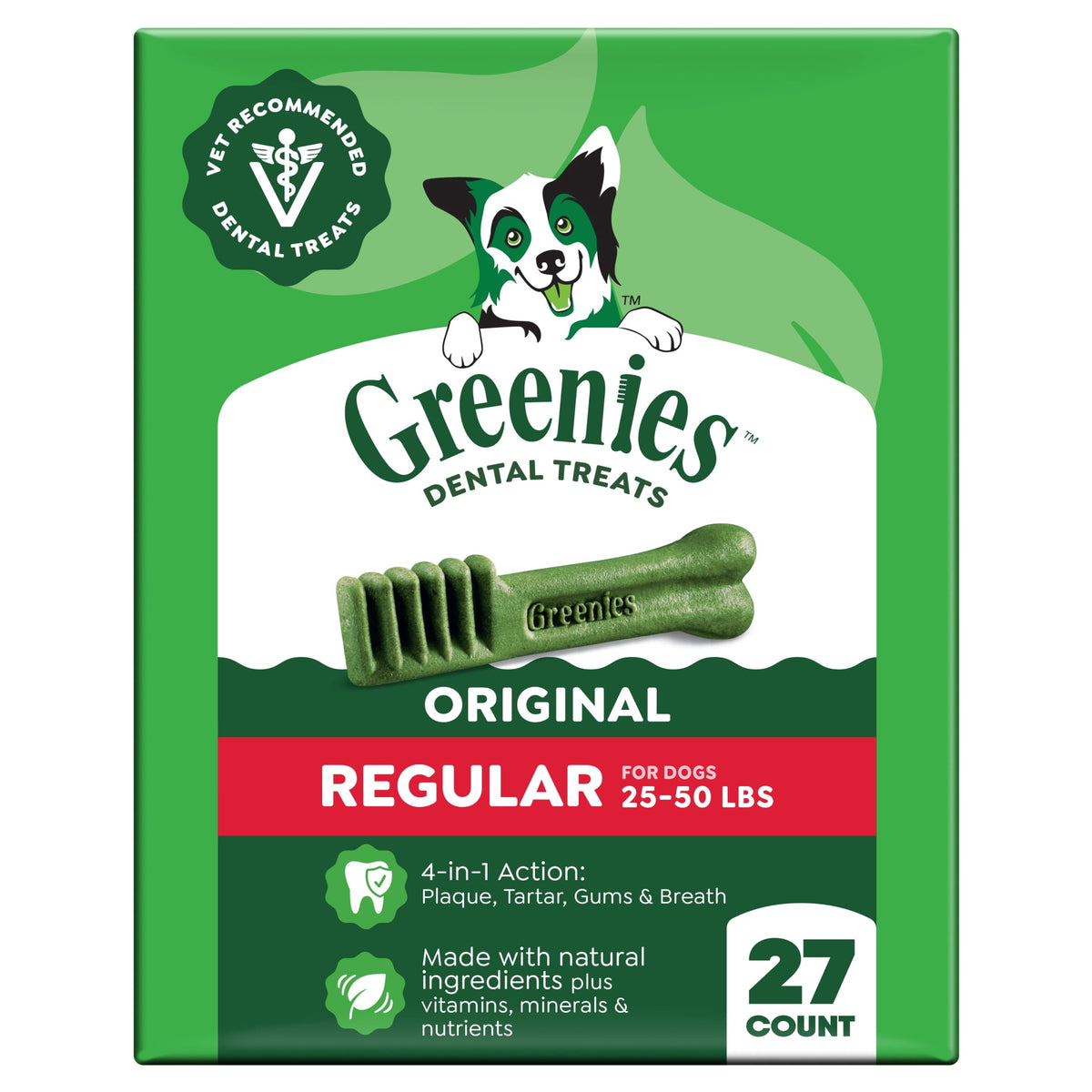 GREENIES Original Flavor Natural Dental Treat Chews for Medium-Sized Adult Dogs, 54 oz. Pack