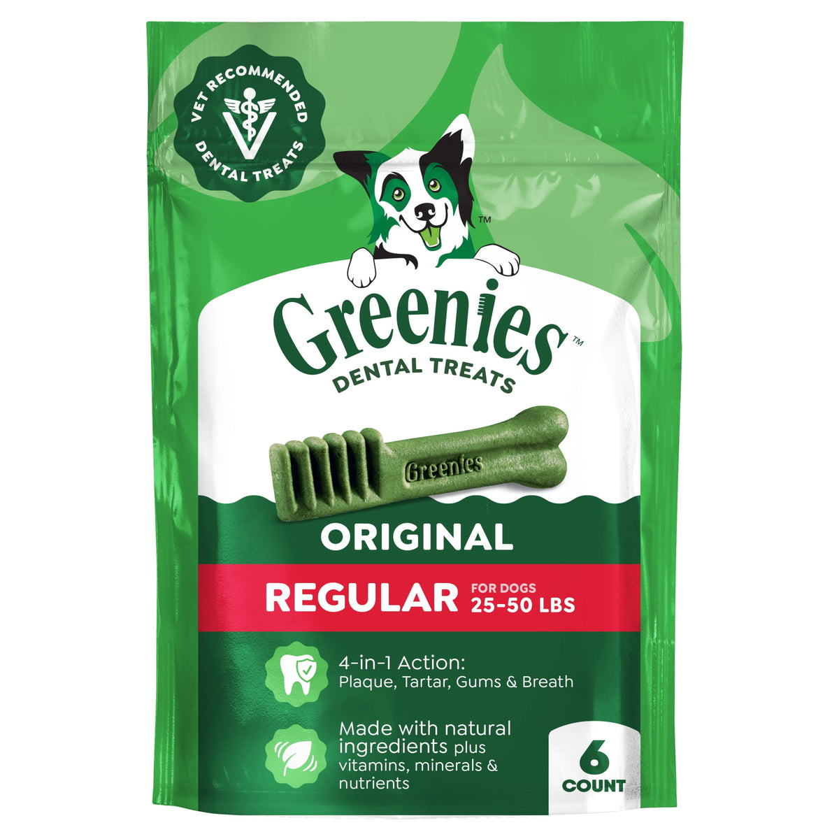 GREENIES Original Flavor Natural Dental Treat Chews for Medium-Sized Adult Dogs, 54 oz. Pack