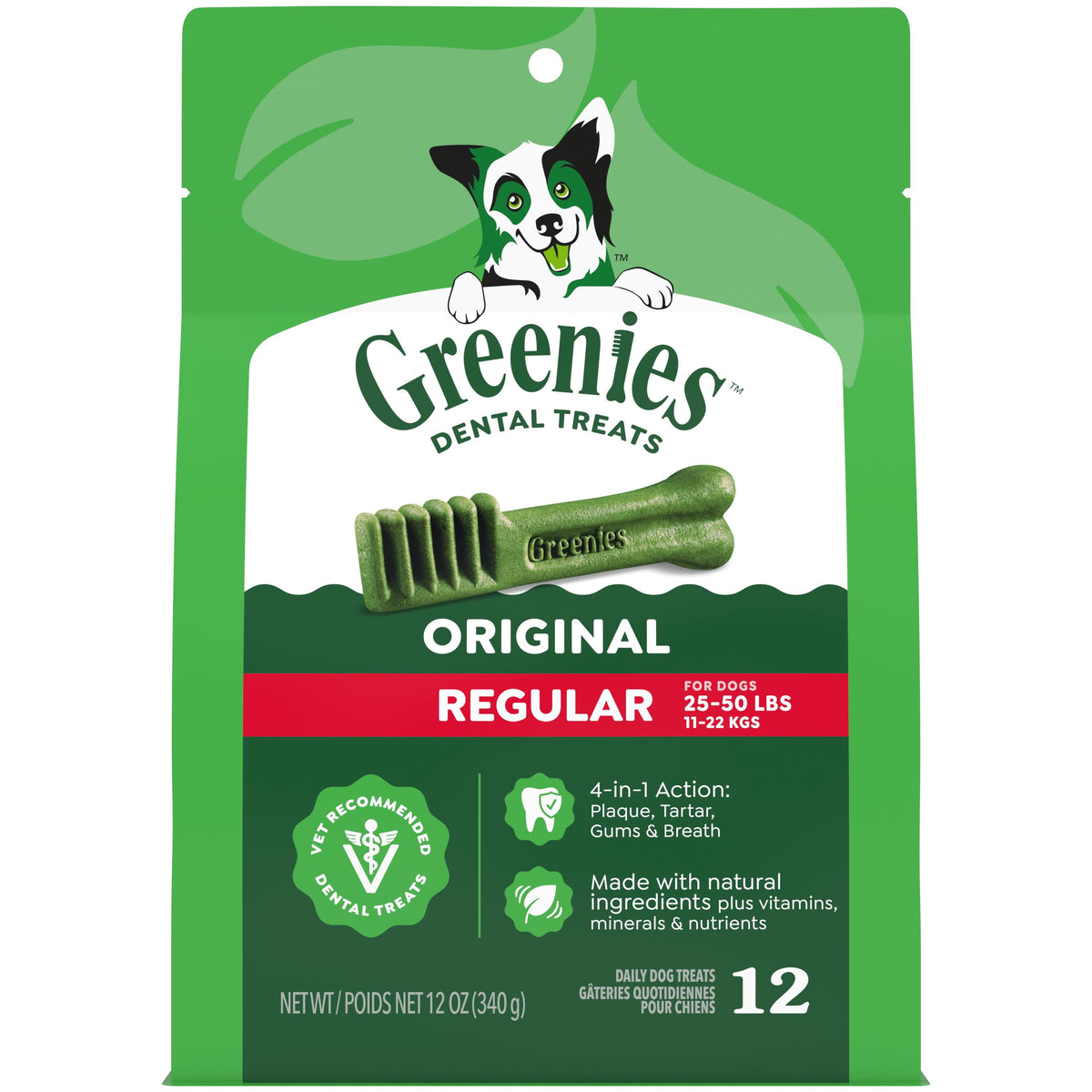 GREENIES Original Flavor Natural Dental Treat Chews for Medium-Sized Adult Dogs, 54 oz. Pack