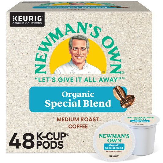 Newman's Own Organics Special Blend K-Cup Coffee Pods, Medium Roast, 48 Count for Keurig Brewers