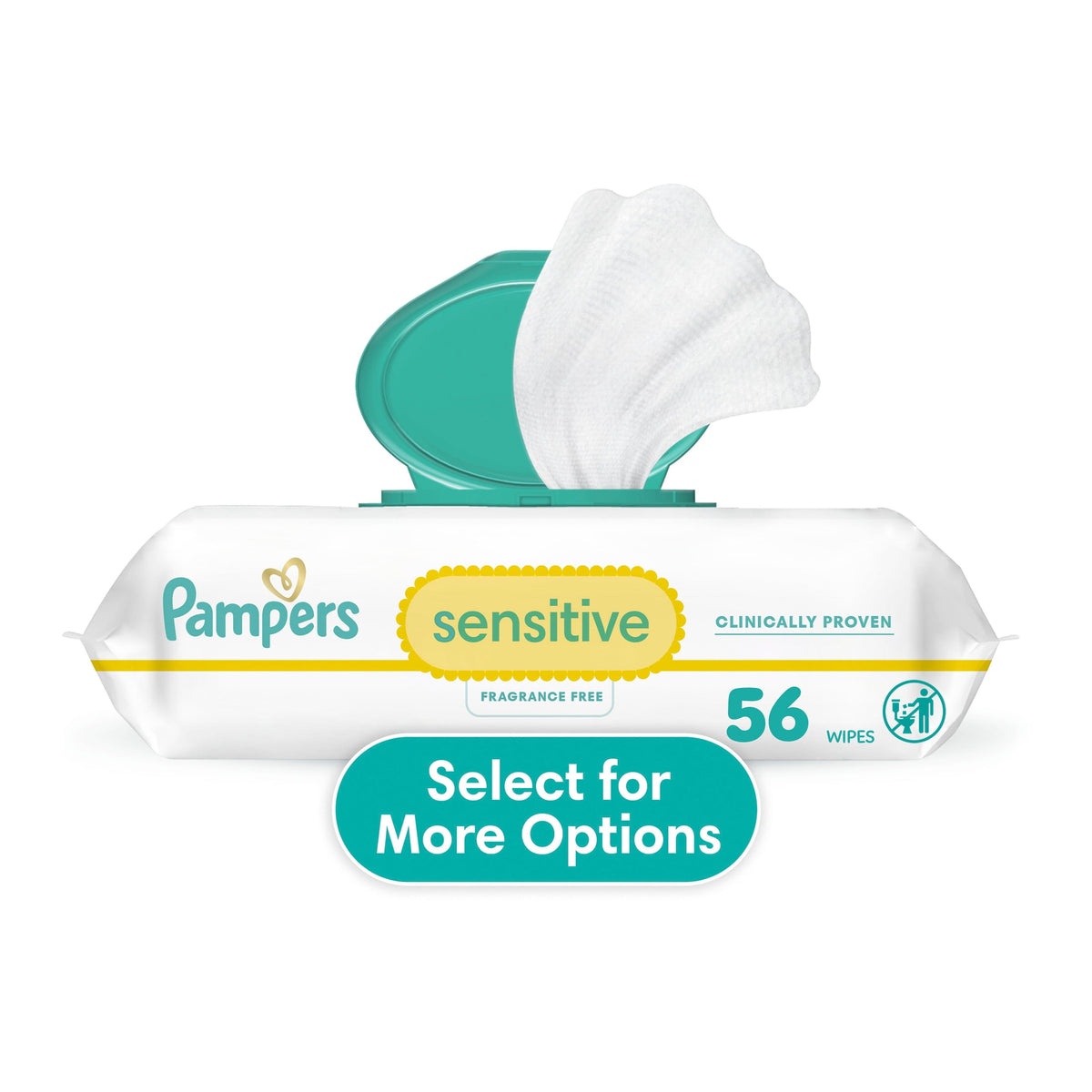 Pampers Sensitive Baby Wipes Unscented, 18-Pack, 1008 Total Count (Select for More Options)