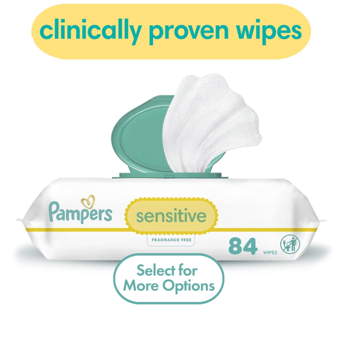 Pampers Sensitive Baby Wipes Unscented, 18-Pack, 1008 Total Count (Select for More Options)