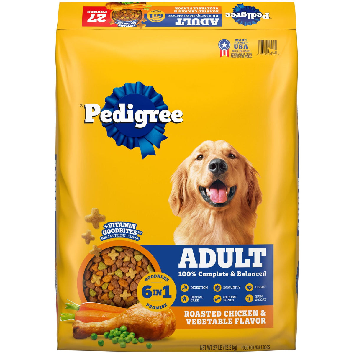 Pedigree Complete Nutrition Adult Dry Dog Food, Roasted Chicken & Vegetable Flavor, BONUS SIZE 44 lb. Bag