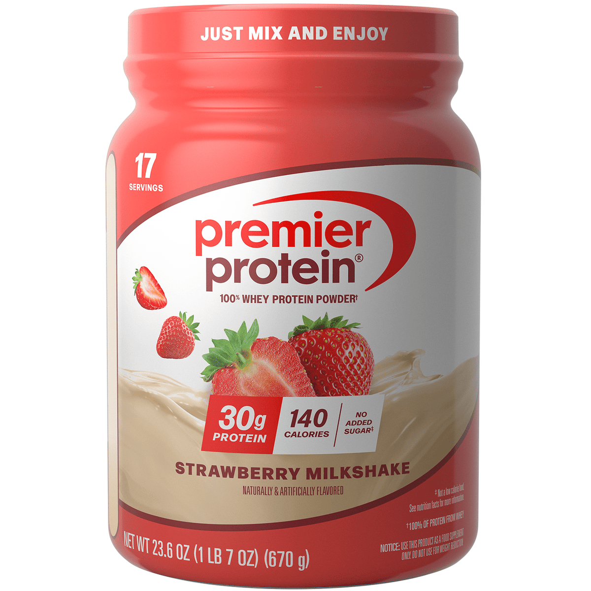 Premier Protein 100% Whey Protein Powder, Chocolate Milkshake, 30g Protein, 24.5 oz, 1.5 lb
