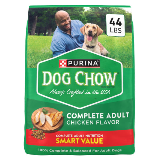 Purina Dog Chow Complete, Dry Dog Food for Adult Dogs High Protein, Real Chicken, 44 lb Bag