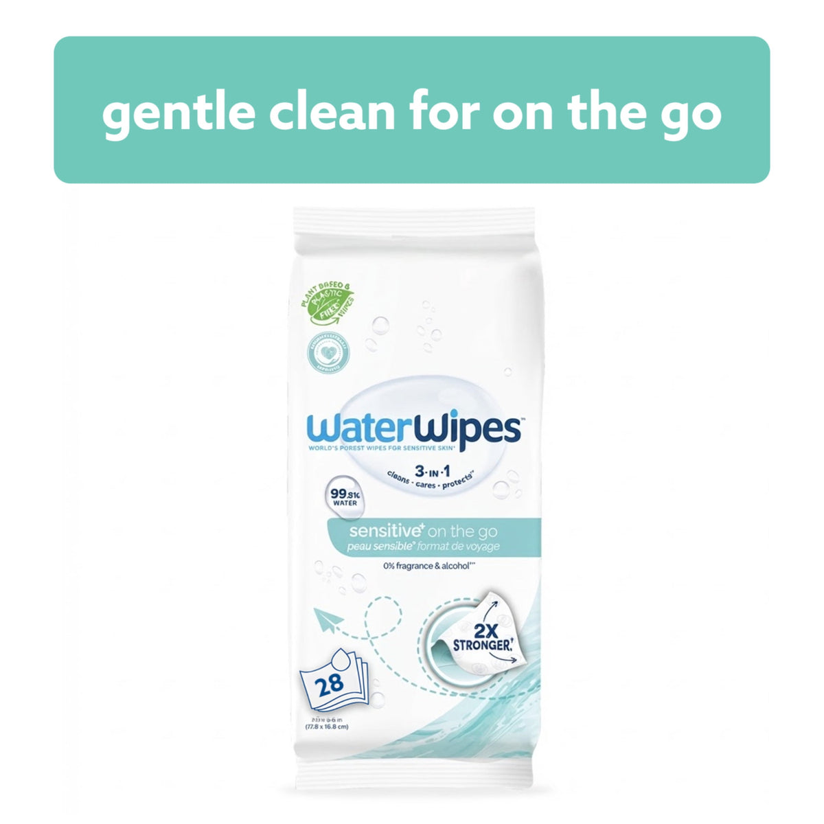 WaterWipes Sensitive Newborn & Baby Wipes, 99.9% Water, Unscented & Hypoallergenic, 720 Wipes