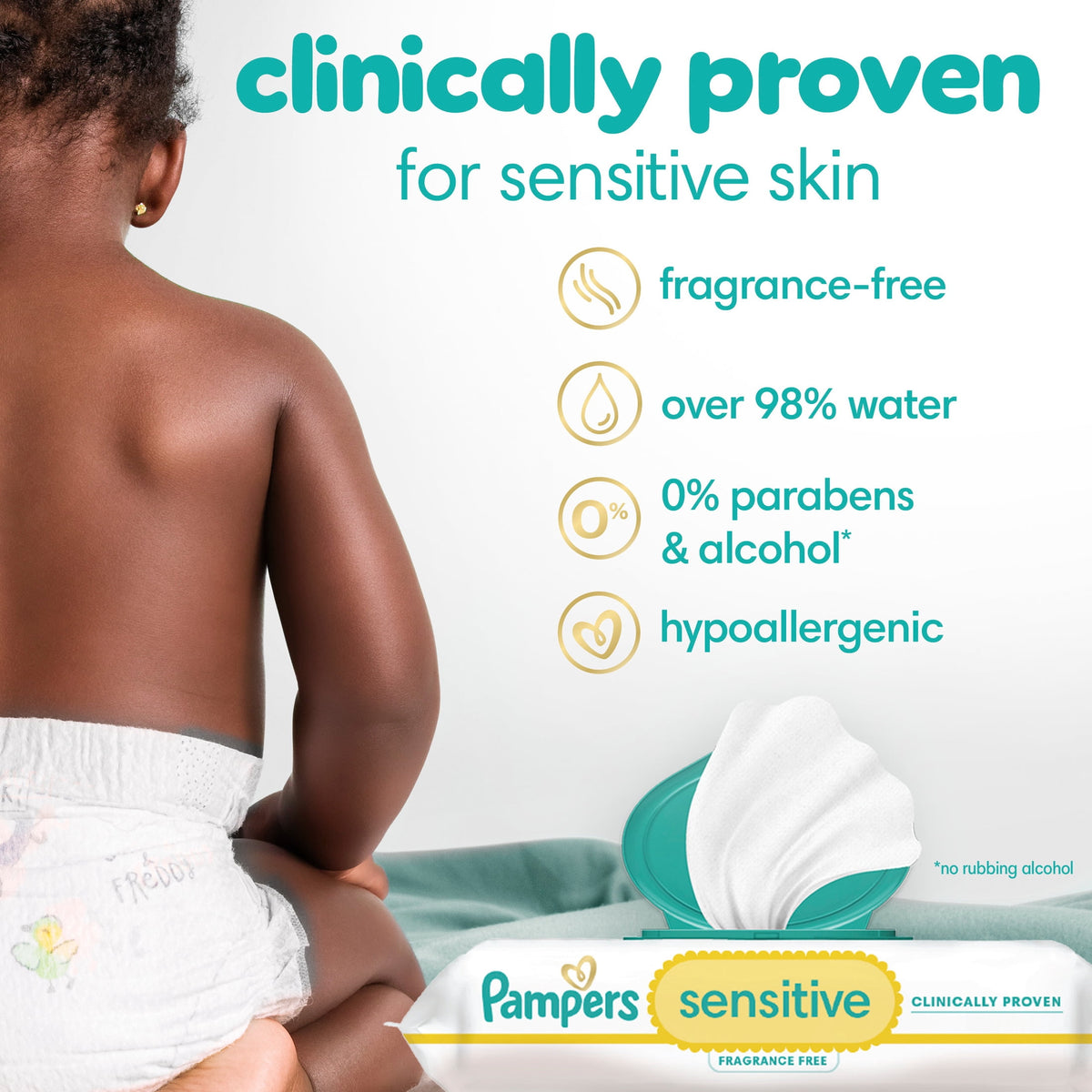 Pampers Sensitive Baby Wipes Unscented, 18-Pack, 1008 Total Count (Select for More Options)