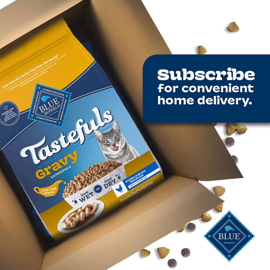 Blue Buffalo Tastefuls Irresistible Gravy Indoor Adult Dry Cat Food, Chicken, 5lb Bag