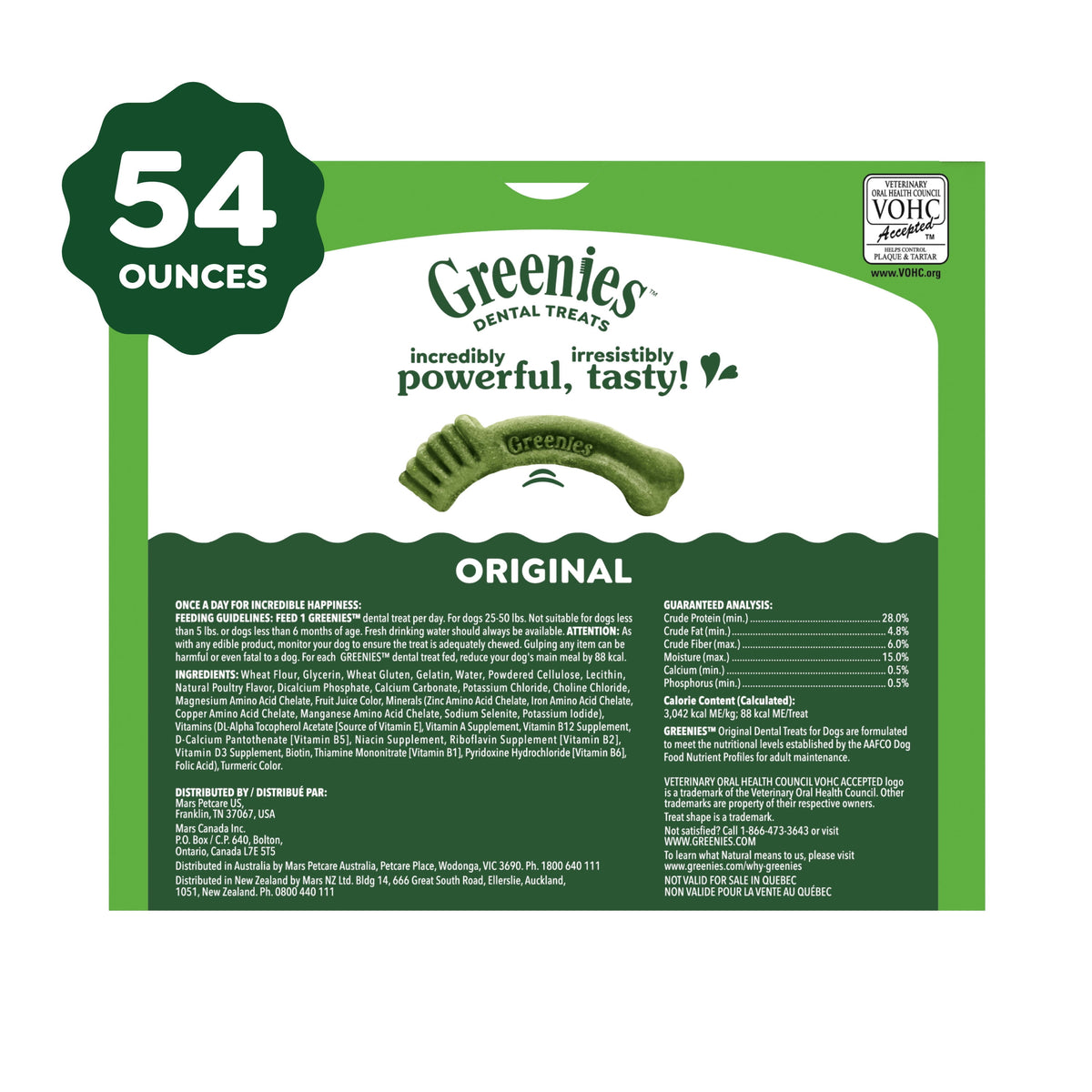 GREENIES Original Flavor Natural Dental Treat Chews for Medium-Sized Adult Dogs, 54 oz. Pack